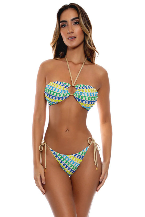 Luli Fama Island Blues Ring Bandeau Top