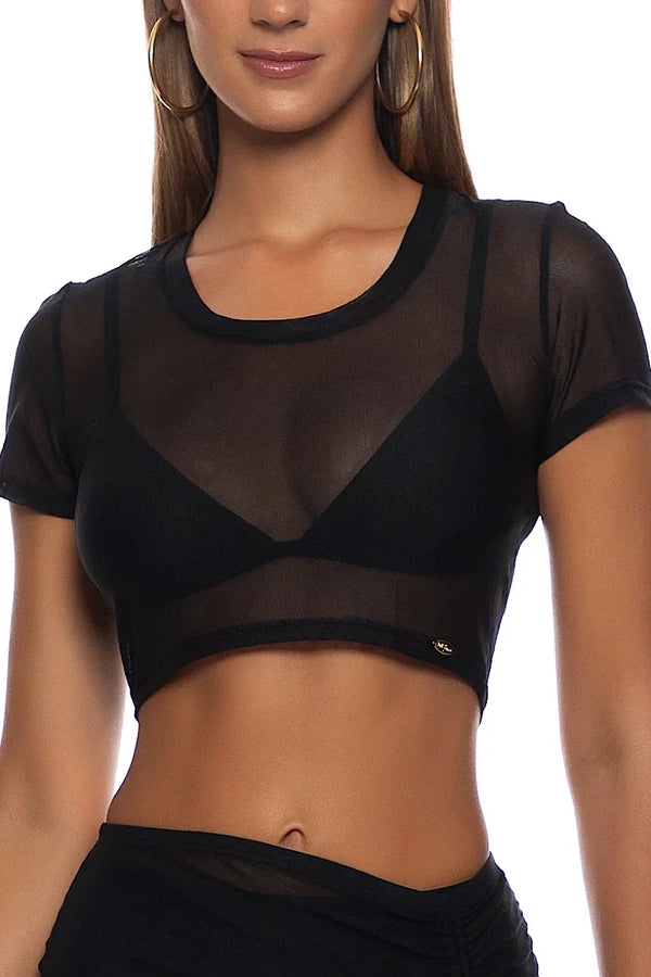 Luli Fama Sheer Intentions Crop Top