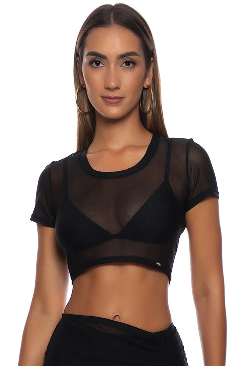Luli Fama Sheer Intentions Crop Top
