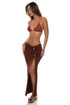 Luli Fama Sunlit Sands Ruched Asymmetrical Keyhole Skirt