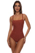 Luli Fama Sunlit Sands Square Neck One Piece Fuller Coverage