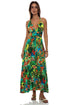 Luli Fama Peacock Affair Convertible Maxi Dress