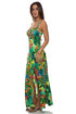 Luli Fama Peacock Affair Convertible Maxi Dress