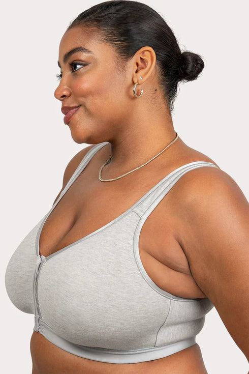 Curvy Couture Cotton Luxe Front And Back Close Wireless Bra