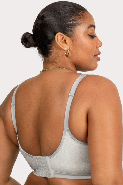 Curvy Couture Cotton Luxe Front And Back Close Wireless Bra