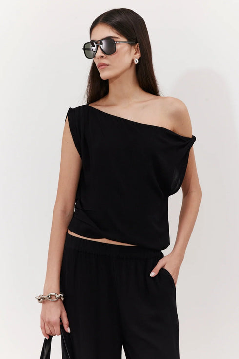 Gottex Beach Life Solena Crêpe One Shoulder Beach Top