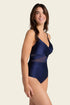 Leonisa One Piece Swimsuit With Criss Cross Neckline And Tulle