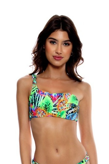 Luli Fama Luli'S Selva One Shoulder Braided Laced Back Top