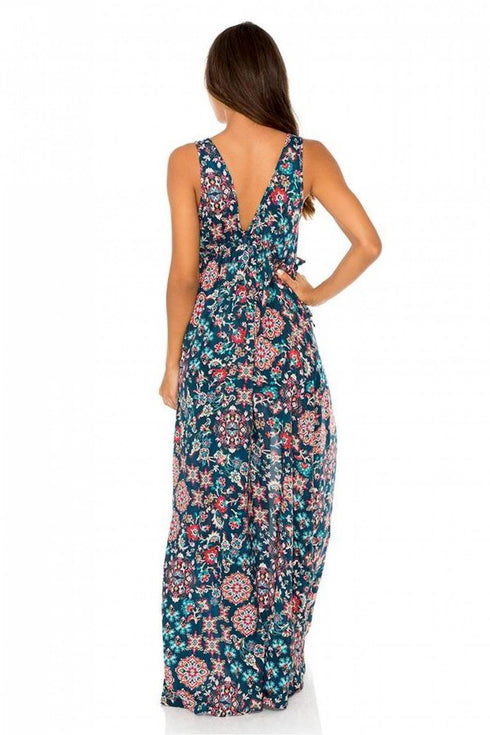 Luli Fama Cordoba V Neck Long Dress