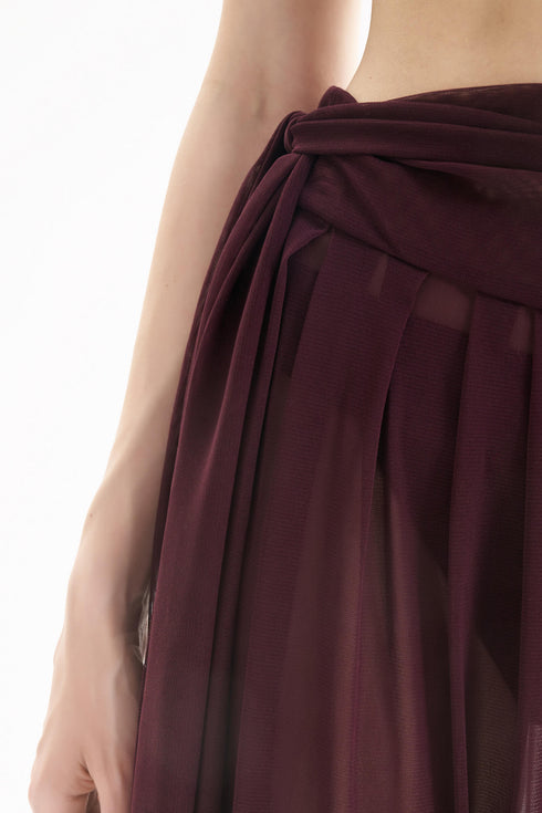 Shan Mia Mesh pants with a tie-knot detail