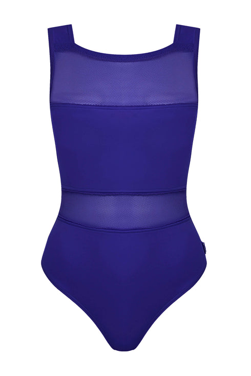 Shan Charlie Grid Mesh High-Neck One-Piece