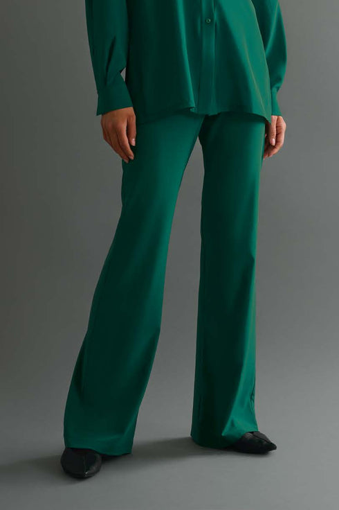 Shan Soie Silk Flared Trousers