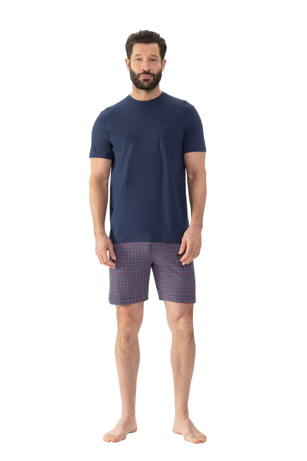 Mey Serie Red Tile Pyjama Short Pant, Short Sleeve