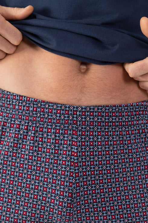 Mey Serie Red Tile Pyjama Short Pant, Short Sleeve