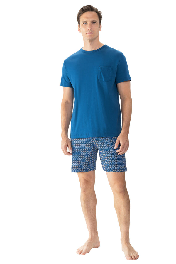 Mey Serie Blue Flower Pyjama Short Pant, Short Sleeve