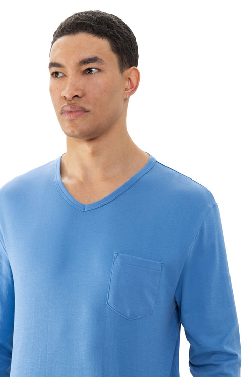 Mey Micro Blue Pyjama Full Length