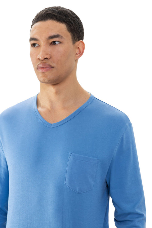 Mey Micro Blue Pyjama Full Length