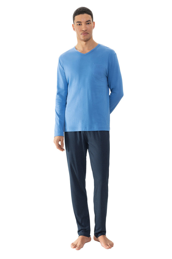 Mey Micro Blue Pyjama Full Length