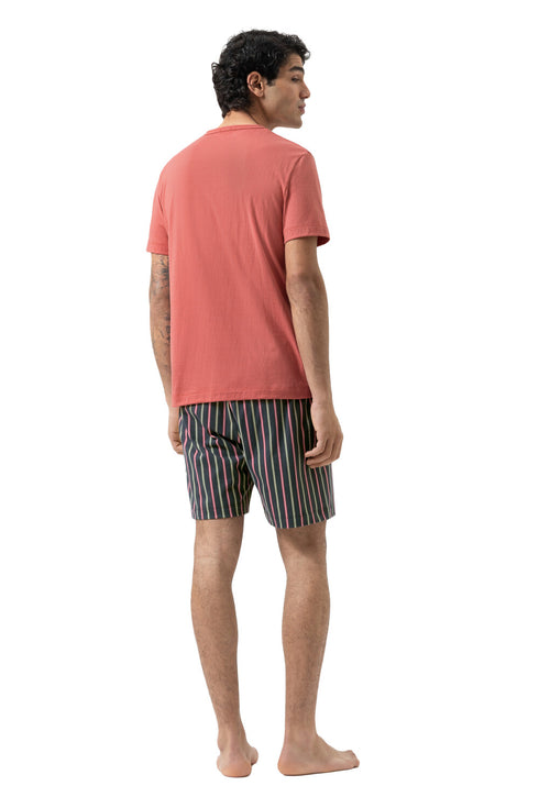 Mey Serie Pure Rose Stripes Pyjama Short Pant, Short Sleeve