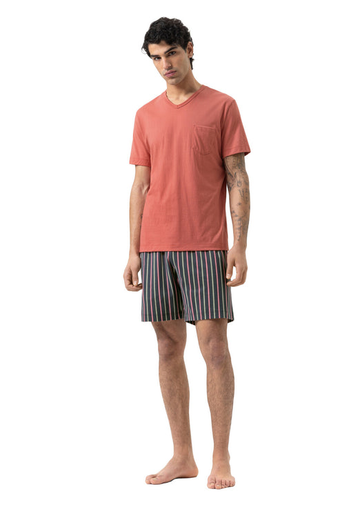 Mey Serie Pure Rose Stripes Pyjama Short Pant, Short Sleeve
