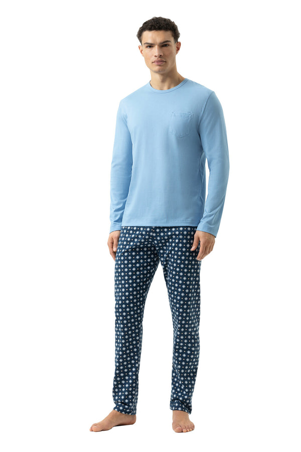 Mey Serie Classic Blue Tie Pyjama Full Length