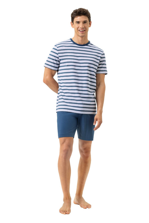 Mey Serie Sky Stripes Pyjama Short Pant, Short Sleeve