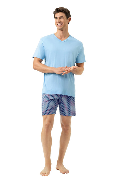 Mey Serie Straight Geo Pyjama Short Pant, Short Sleeve