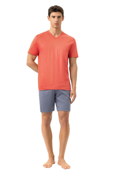 Mey Serie Tie Geo Pyjama Short Pant, Short Sleeve