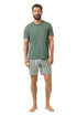Mey Serie Palm Stripes Pyjama Short Pant, Short Sleeve