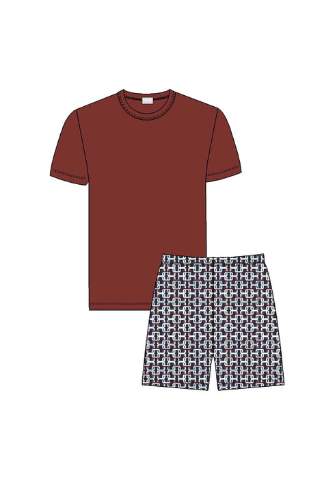 Mey Serie Common Geo Pyjama Short Pant, Short Sleeve