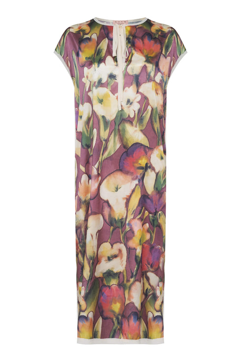 Shan Céline Silk dress with boat neckline