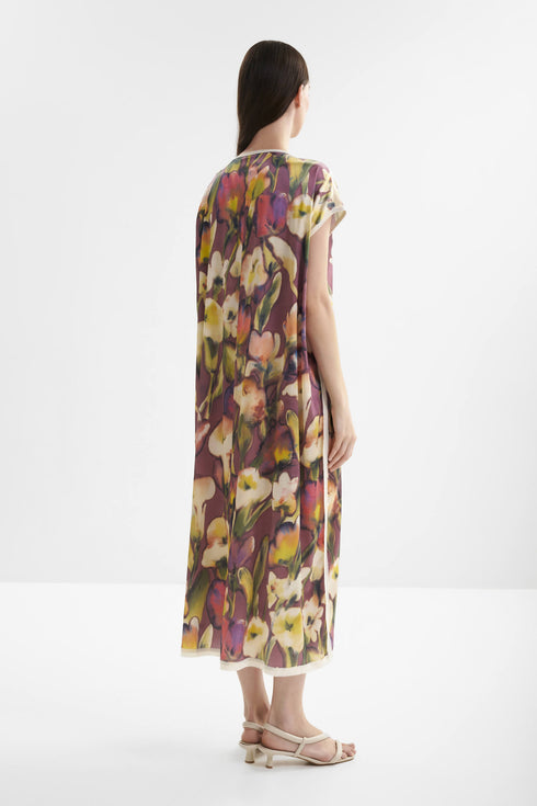 Shan Céline Silk dress with boat neckline