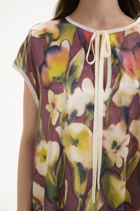 Shan Céline Silk dress with boat neckline