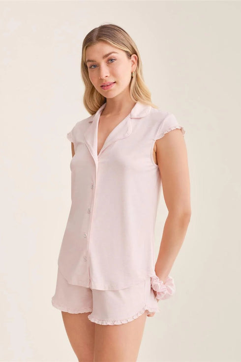 Fleur't Shortie Pj Set With Scrunchie