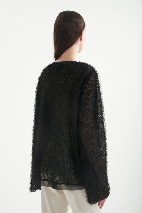 Shan Amelia Feather-Effect Embroidered Tulle Top