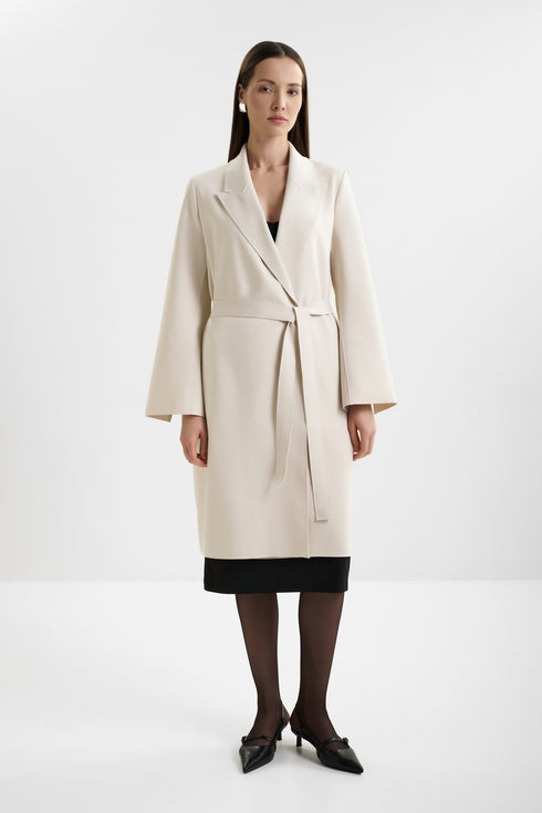 Shan Sofia Long coat with tie belt