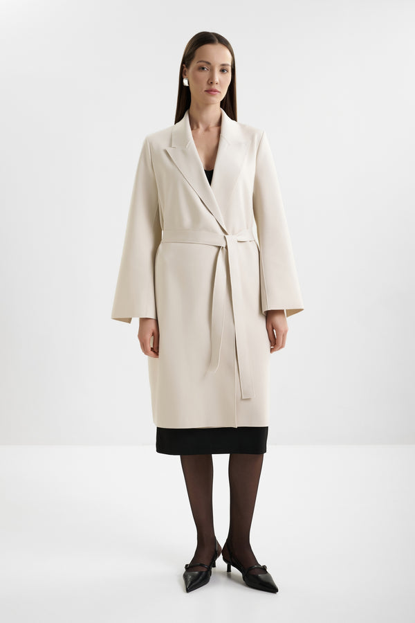 Shan Sofia Long coat with tie belt
