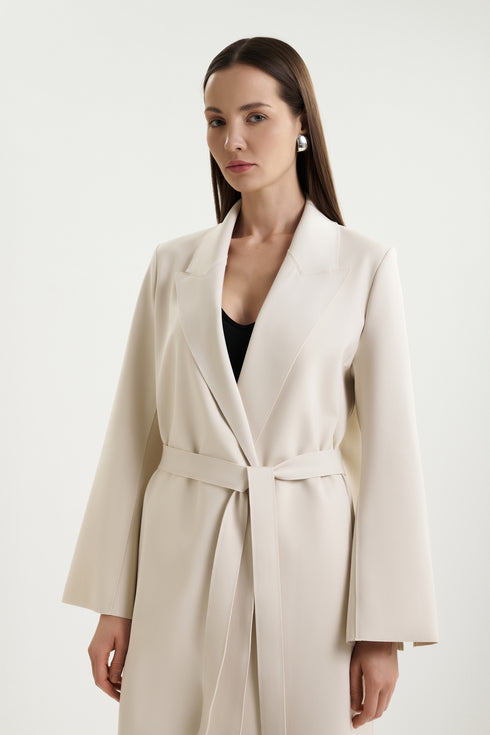 Shan Sofia Long coat with tie belt