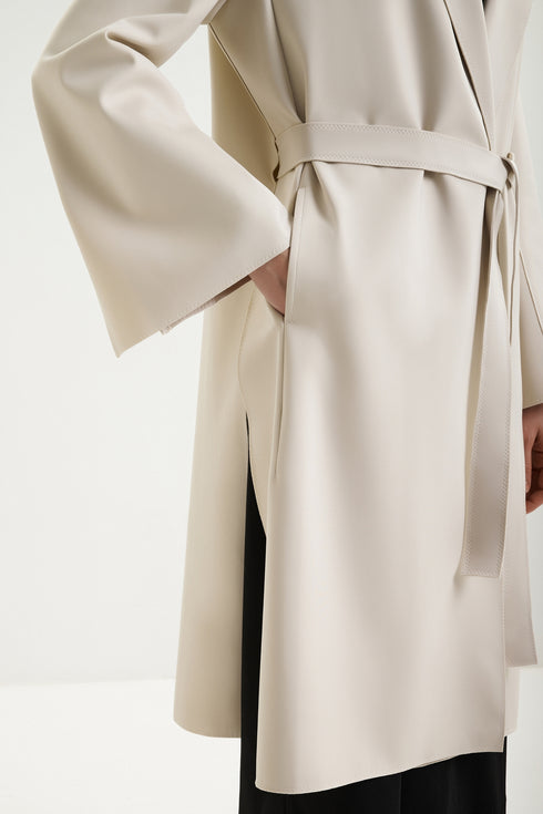 Shan Sofia Long coat with tie belt