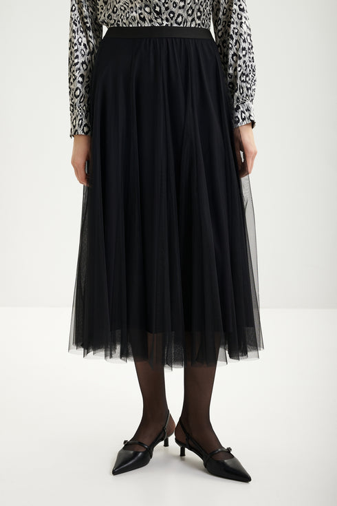 Shan Ariel Long tulle midi skirt