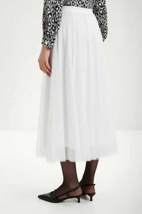Shan Ariel Long tulle midi skirt
