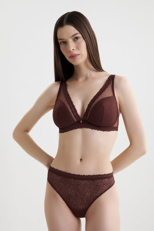 Antigel J47 Exquise En Dentelle Triangle Bra With Half Pad