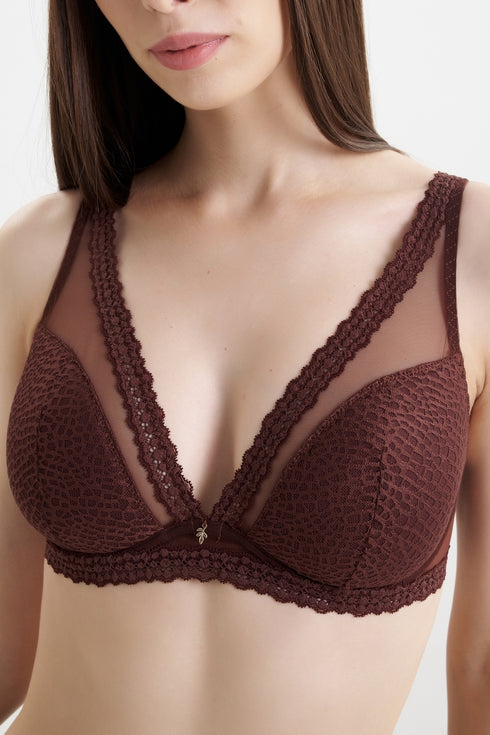 Antigel J47 Exquise En Dentelle Triangle Bra With Half Pad