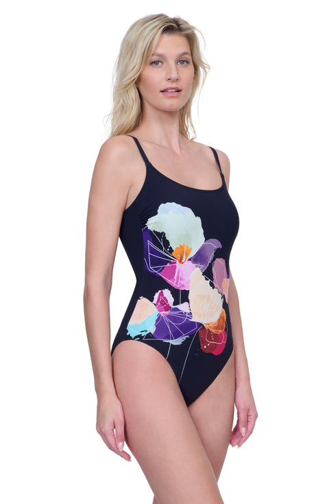 Gottex Enchanted Sun Round Neck Lingerie Straps One Piece