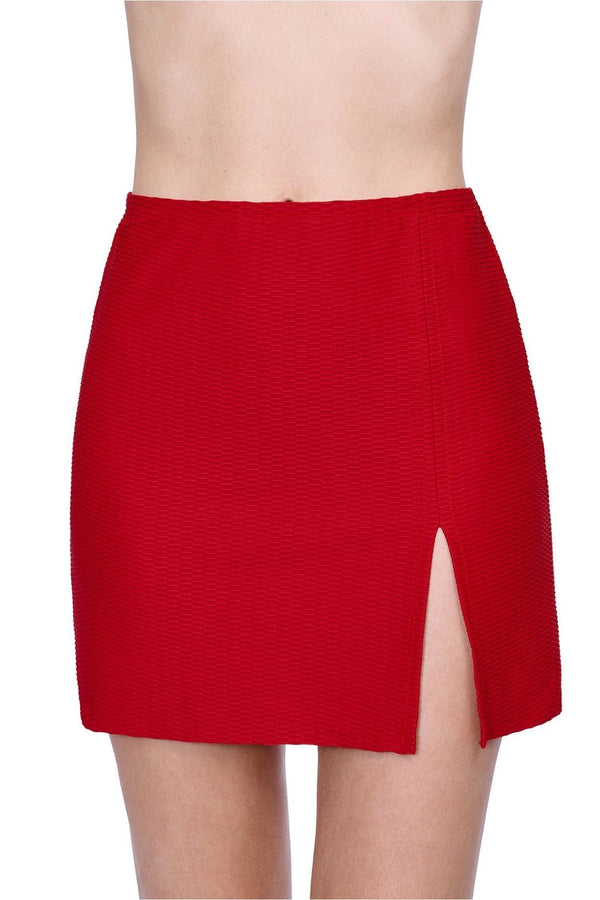 Gottex Harbourside Textured Cover Up Mini Skirt With Slit
