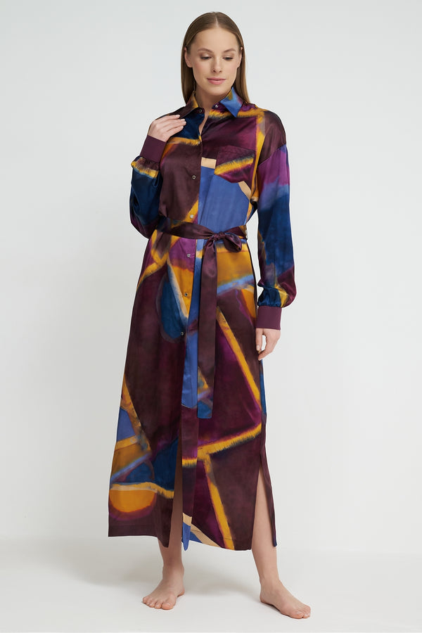 Shan Soie Maxi Shirt Dress