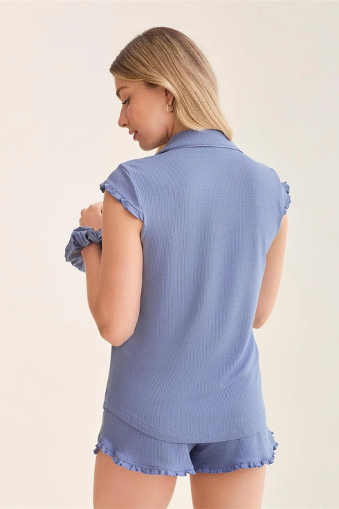 Fleur't Shortie Pj Set With Scrunchie
