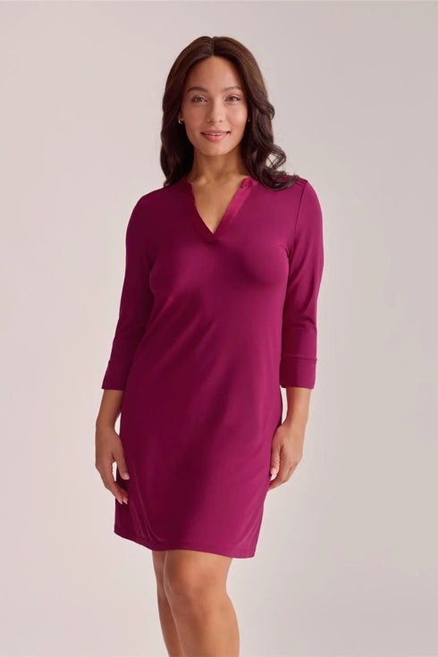 Fleur't V-neck Nightshirt 3/4 Sleeve