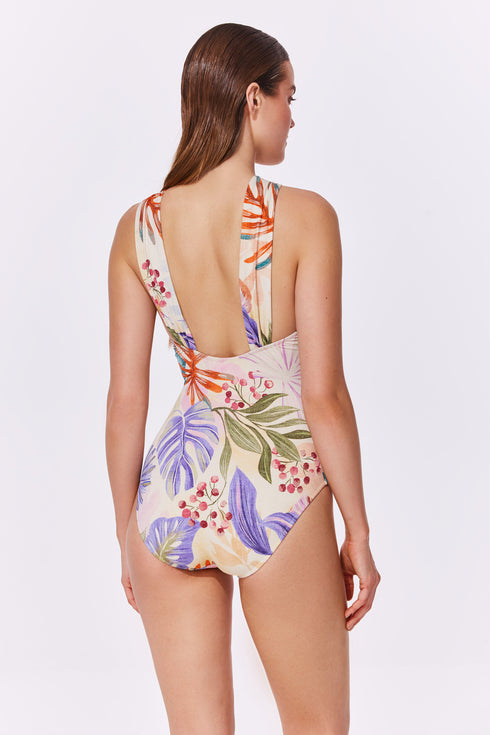 Gottex Cherry Blossom High Neck Twist One Piece