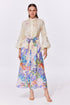 Gottex Cherry Blossom Belted Button Up Linen Dress